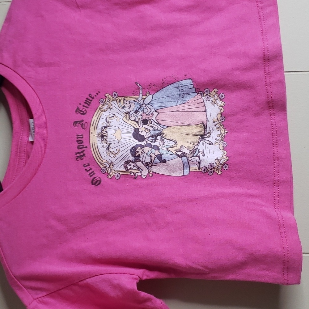 Disney Princess Once Upon a Time Crop Short Sleeve Graphic Tees - Picture 3 of 6